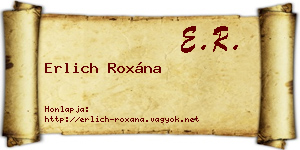 Erlich Roxána névjegykártya